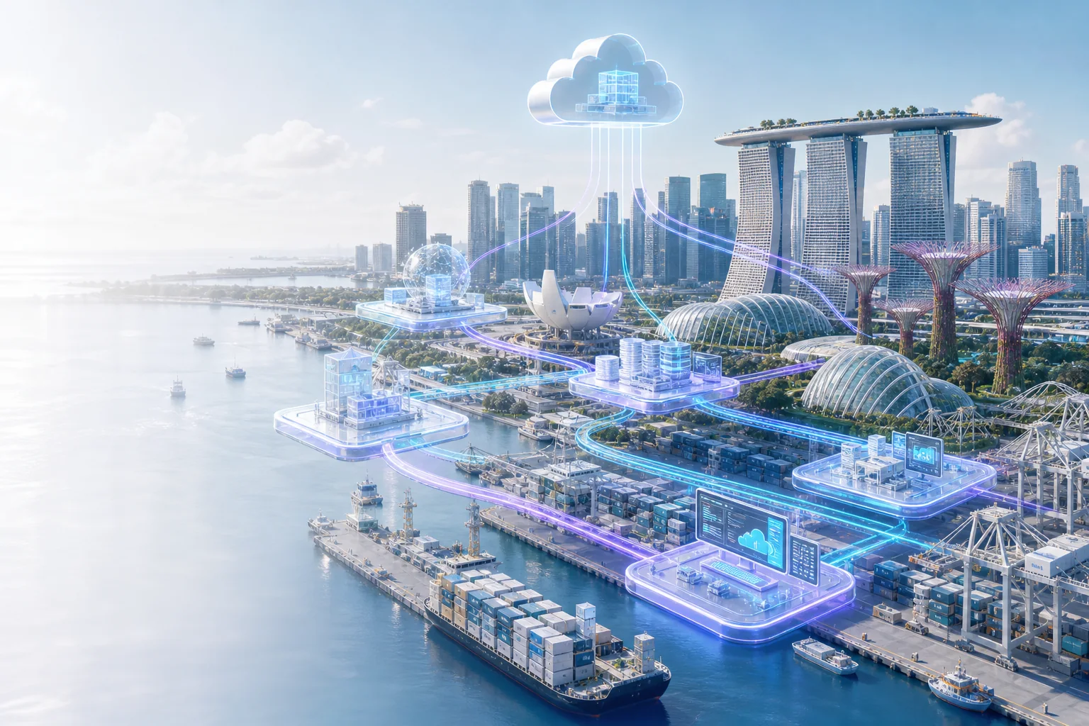 Połączony technologiczny Singapur